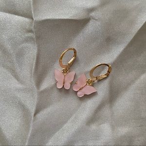 COPY - pink acrylic butterfly earrings